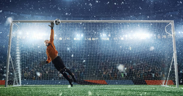 istock Soccer game moment  on professional stadium 939058424