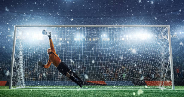 istock Soccer game moment  on professional stadium 939058426