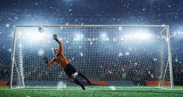 istock Soccer game moment  on professional stadium 939058430