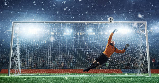 istock Soccer game moment  on professional stadium 939058458
