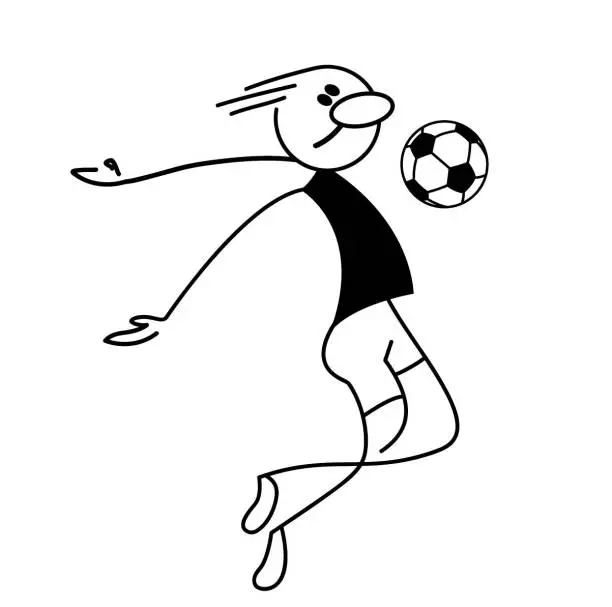 Vector illustration of Soccer player. Sport athlete championship.