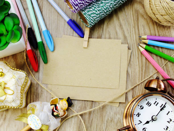 istock top view paper background mockup and stationary flat lay top view 939065520