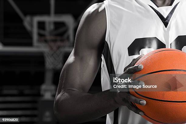 Basketball Player With Basketball Stock Photo - Download Image Now - Basketball Player, Basketball - Sport, Black And White