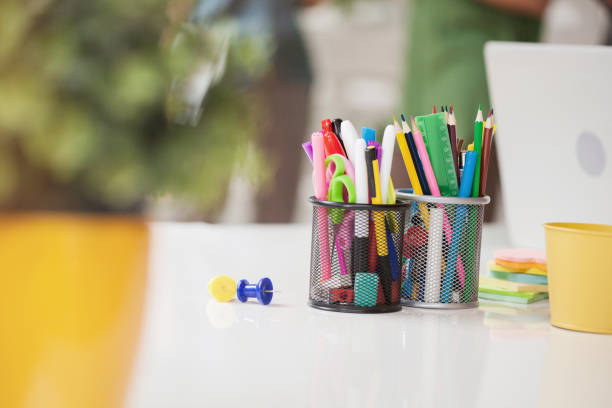 istock Office supplies on desk 939096926