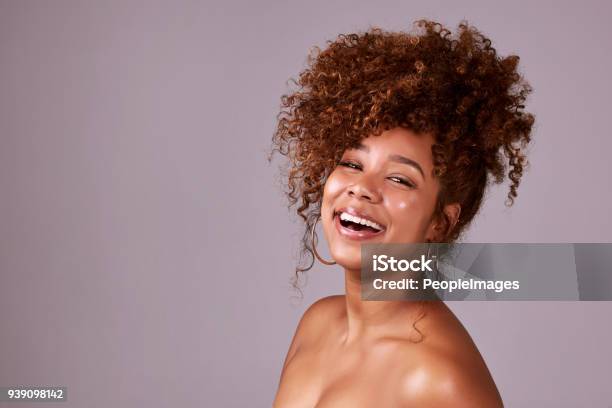 Curly Hair For The Win Stock Photo - Download Image Now - Women, One Woman Only, Natural Beauty - People
