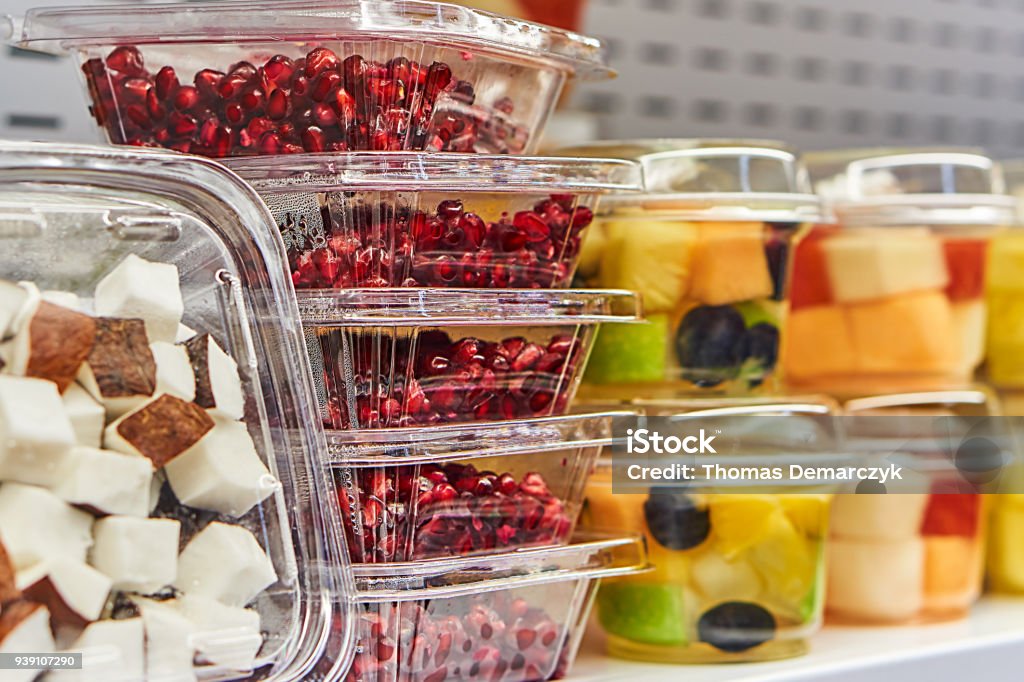 Fruit Cut fruit in plastic Packaging Stock Photo