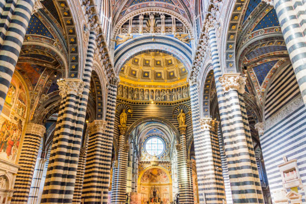 interno del duomo di siena a siena - provincia di siena foto e immagini stock