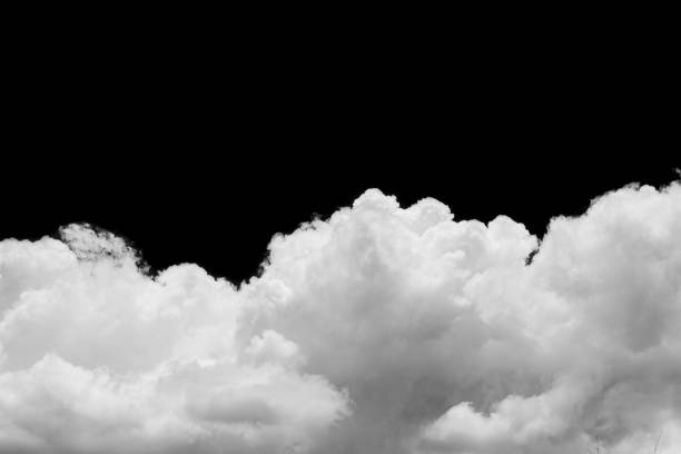 istock Closeup cumolonimbus cloud isolated on black background, Black space and white cloud 939125966