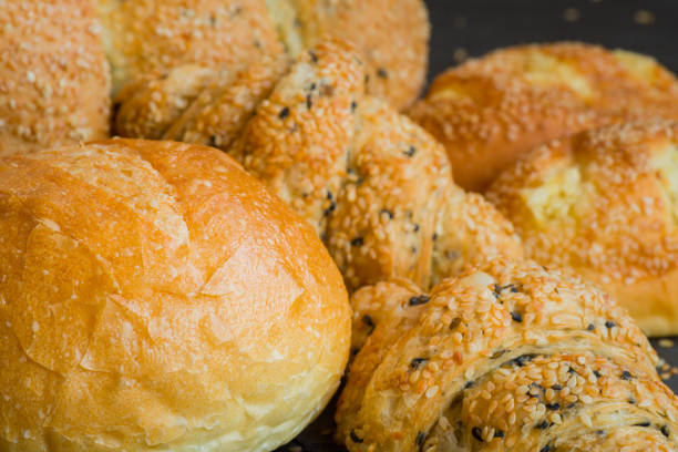 istock Closeup fresh bread, Traditional homemade bakery closeup 939130282