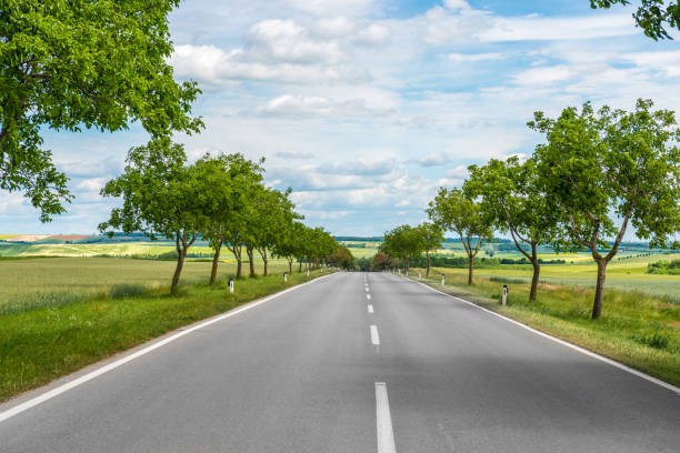 asphalt road in the field