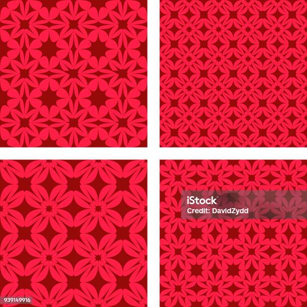 Simple Pattern Red Background Red Seamless Pattern Background Set Stock Illustration - Download Image ...