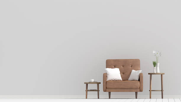 istock Living room with Leather sofa have pillows, Minimal Rustic, 3D Rendering 939167132