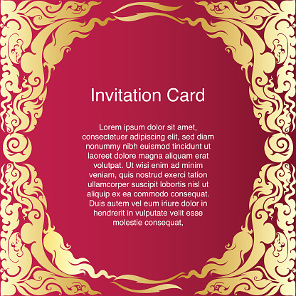 Invition Card Bottom Design Invitation Template Background And Frame Border Vector Design Gold ...