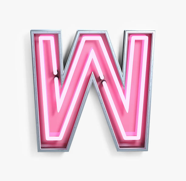 istock Bright Neon Font. Letter W 939169522