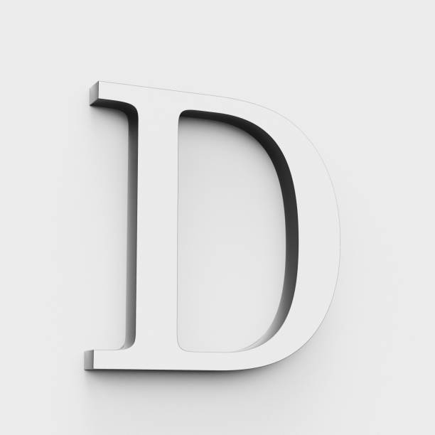 istock Modern and elegant upper case D in black and white on white. 3D render. 939171962