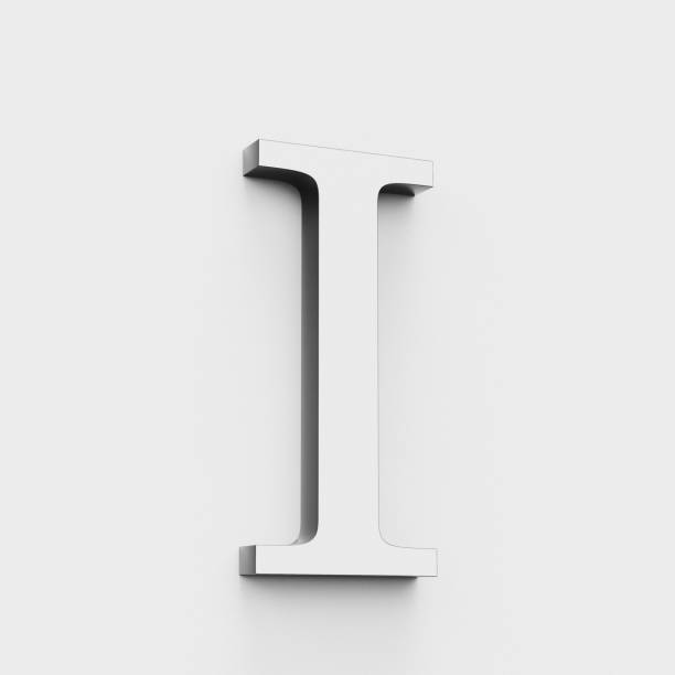 istock Modern and elegant upper case I in black and white on white. 3D render. 939172010