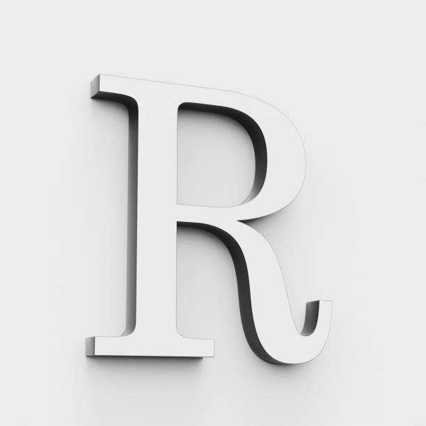 istock Modern and elegant upper case R in black and white on white. 3D render. 939172014