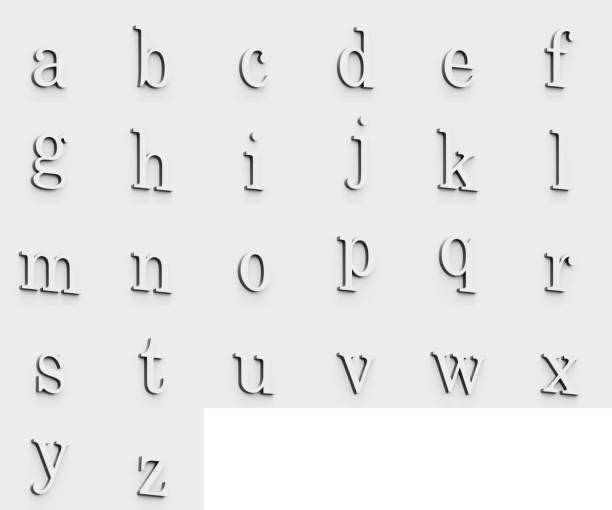 istock Modernist isometric font sheet of 3d rendered elegant black and white on white alphabet. 939172016