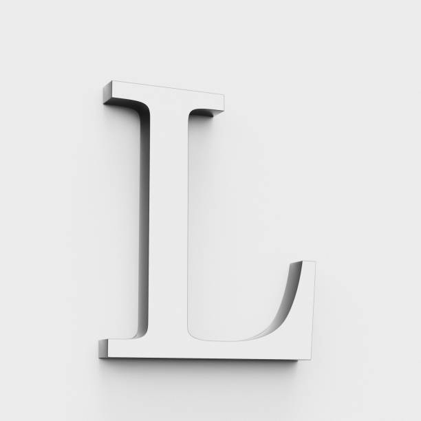 istock Modern and elegant upper case L in black and white on white. 3D render. 939172048