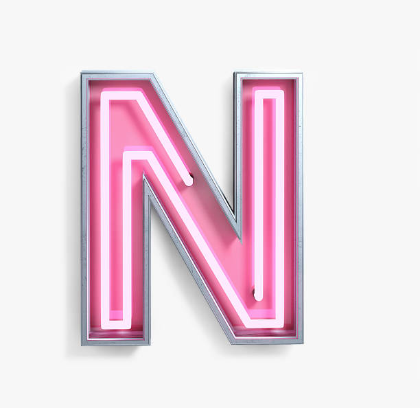 istock Bright Neon Font. Letter N 939172098