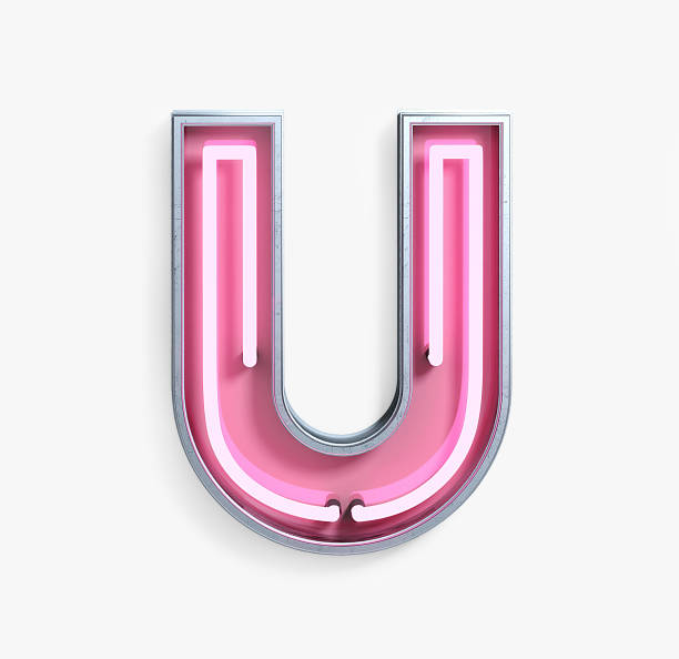 Bright Neon Font. Letter U