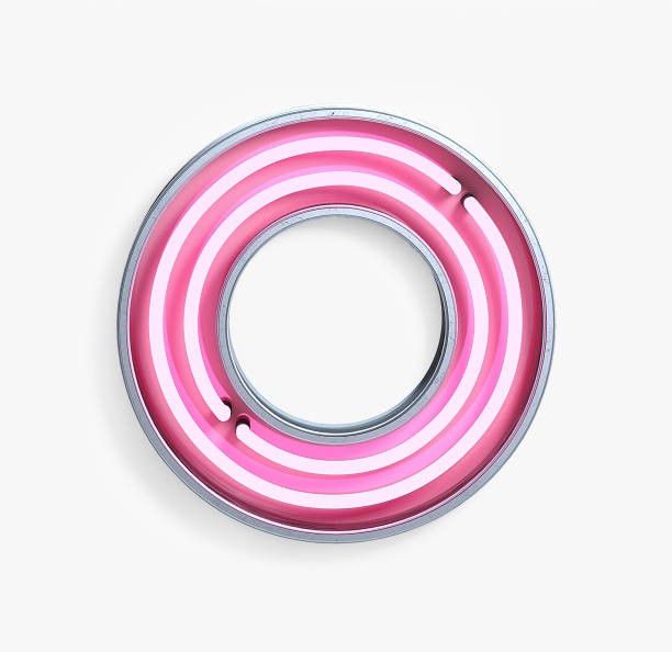 Bright Neon Font. Letter O