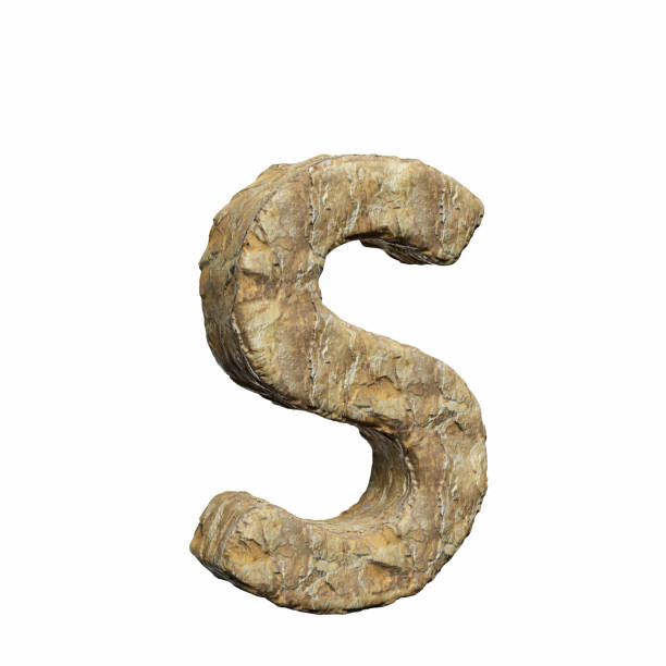istock Detailed warm rough rock upper case s on a pure white background. This is a 3d render. 939172426