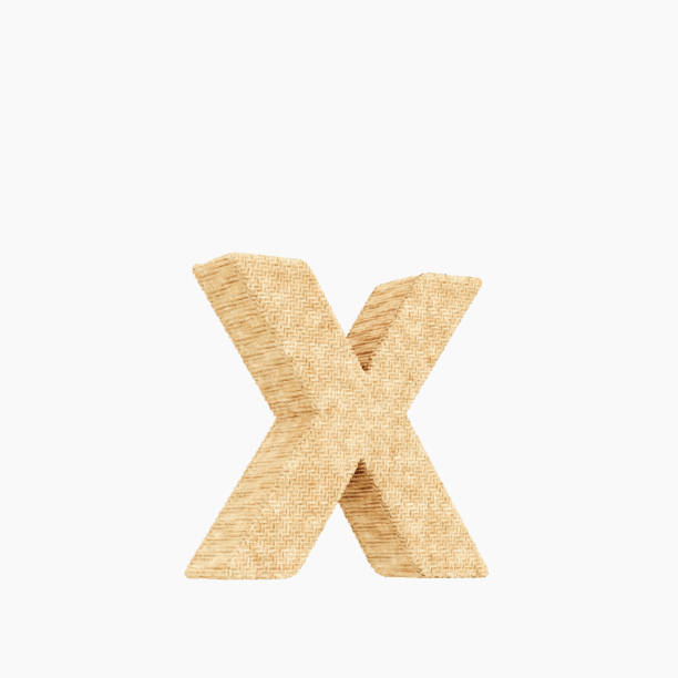 istock 3d rendered woven wicker lower case x on pure white. 939173440