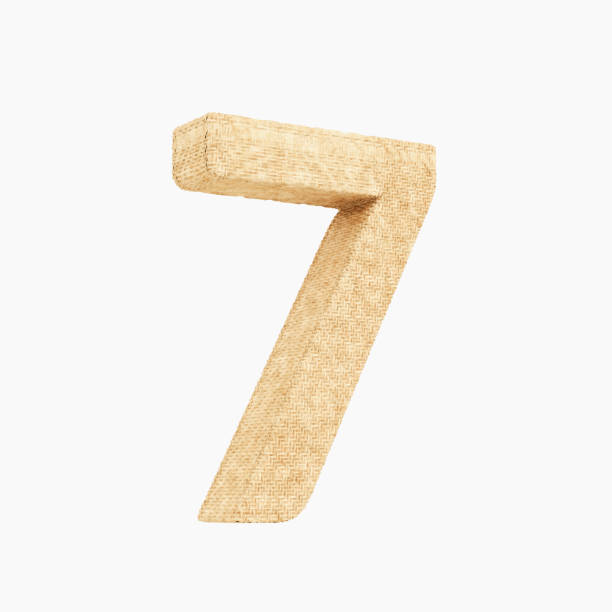 istock 3d rendered woven wicker number 7 on pure white. 939173516
