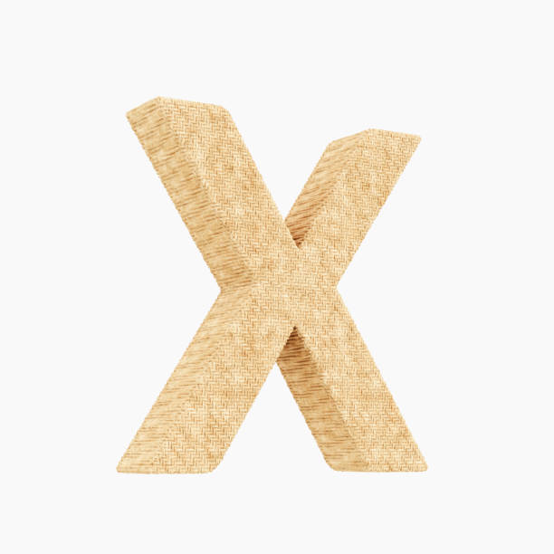 istock 3d rendered woven wicker upper case x on pure white. 939173818