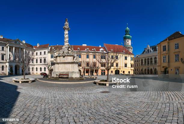 Panorama Of Sopron Old Town Main Square Fo Ter Hungary Stock Photo - Download Image Now