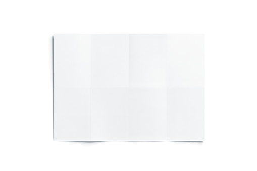 Maqueta del folleto carta blanca en blanco, abierto photo