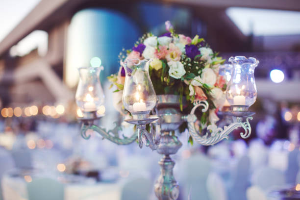 istock Beautiful delicate wedding decoration with roses and eustoma 939205484