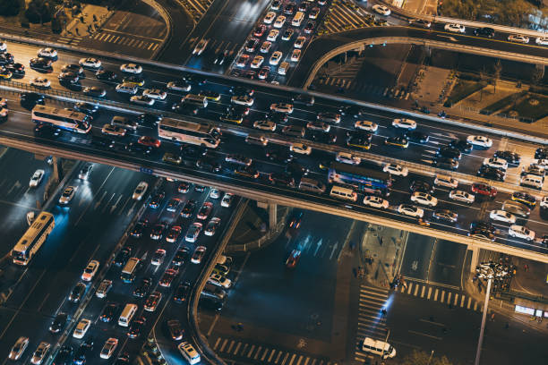 istock Aerial View of Beijing Crowded Traffic 939205540