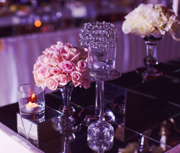 istock Beautiful delicate wedding decoration with roses and eustoma 939214144