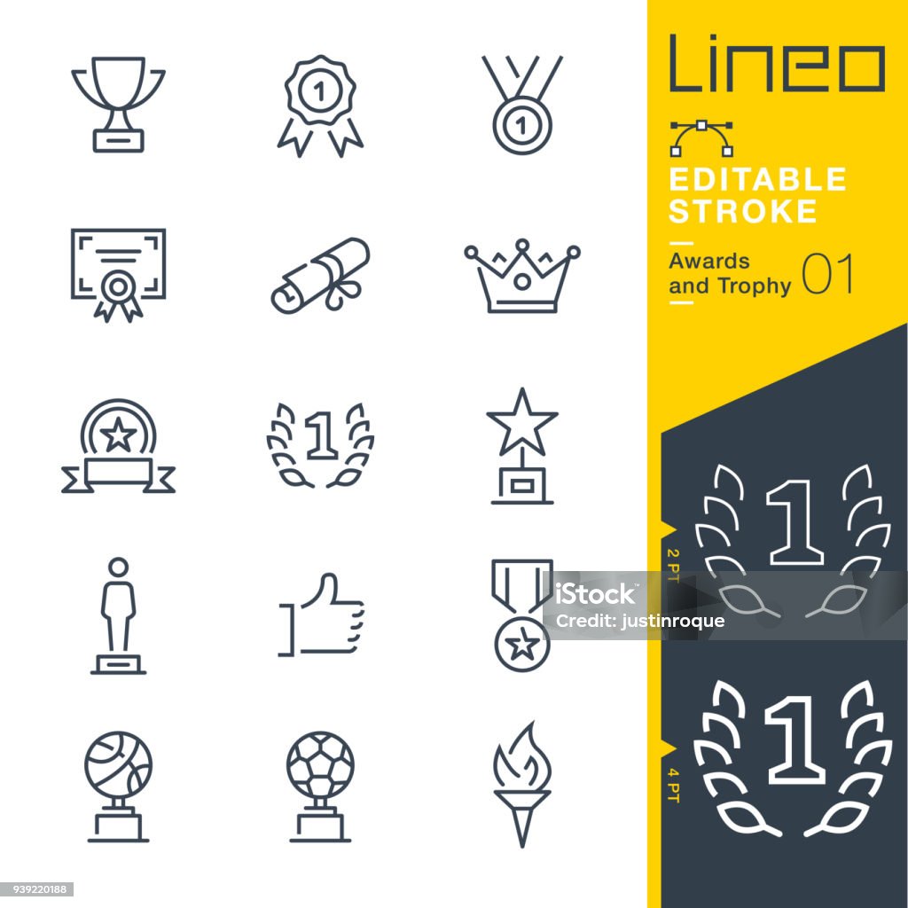 Lineo Editable Stroke - Awards and Trophy line icons Vector Icons - Adjust stroke weight - Expand to any size - Change to any colour Icon Symbol stock vector