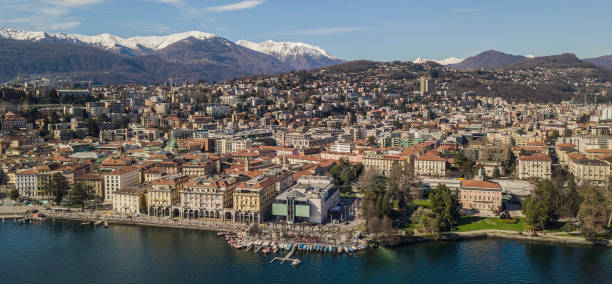 istock Aerial view of Lugano 939222516
