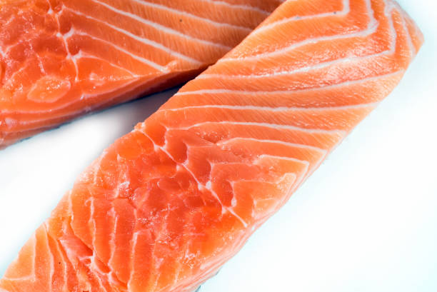 istock Fillet of salmon isolated on white background 939222700