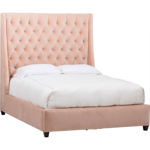 istock Pink modern bedroom interior with a double divan bed 939231320