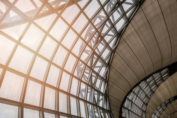istock Abstract architecture detail background, Modern roof pattern contemporary 939235054