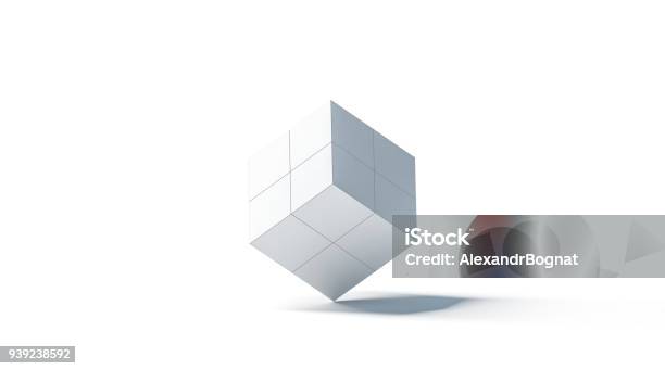 Blank White Promotional Magic Cube Mock Up Isolated Stock Photo - Download Image Now