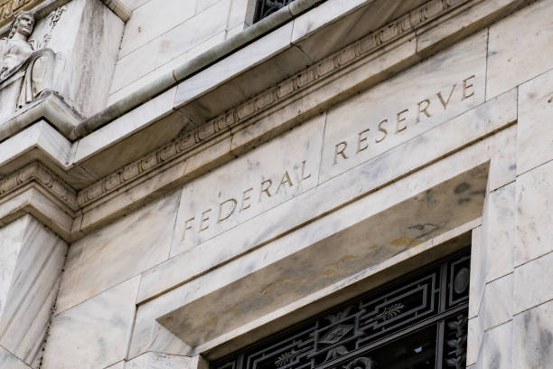 Federal Reserve Building in Washington DC Facade on the Federal Reserve Building in Washington DC headquarters photos stock pictures, royalty-free photos & images