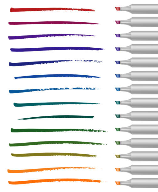 Realistic broad markers with different colors strokes. Vector illustration. Realistic broad markers with different colors strokes. Vector illustration.Eps 10 underline stock illustrations