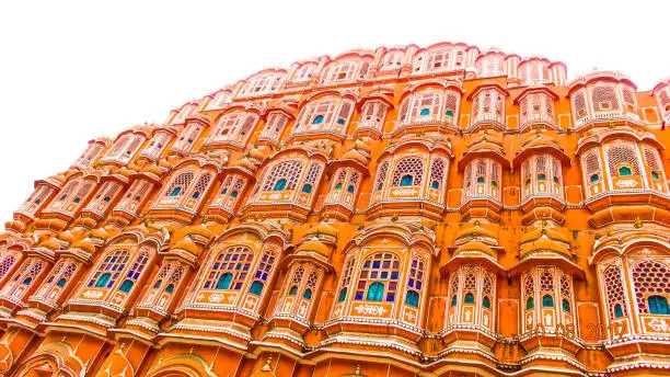 This is a tourist destination in jaipur , built in the ancient time for the queens and their desciples of them to look at the royal parades without being watched or observed.