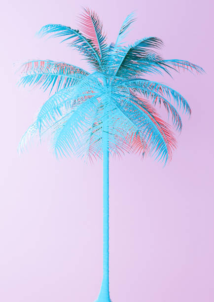 istock Unusual Blue Palm On Pink Background 939273268