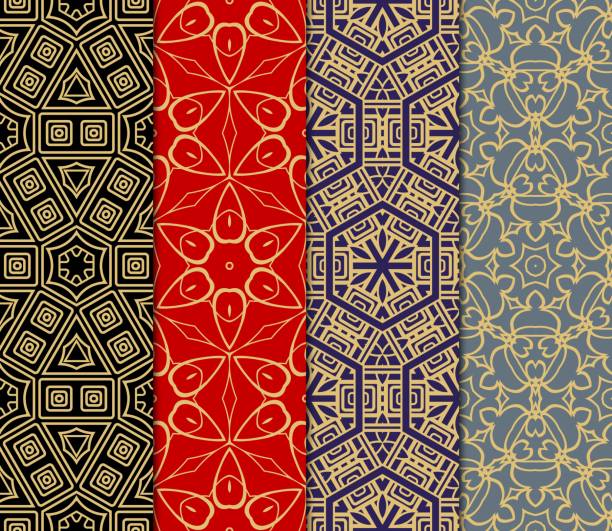 istock set of modern floral seamless pattern art background. Luxury texture for wallpaper, invitation. Vector illustration. 939274210