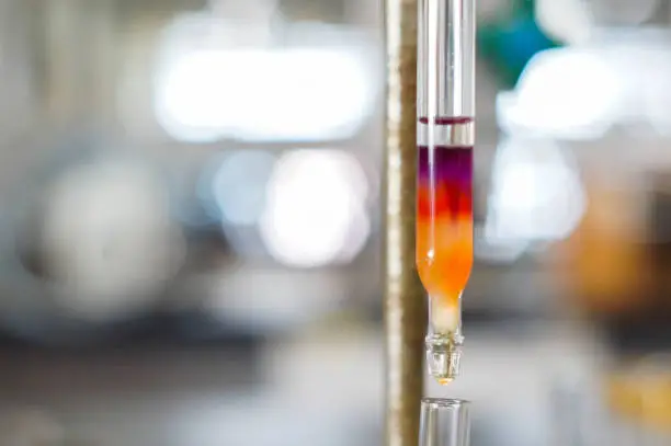 Photo of separate color by column chromatography