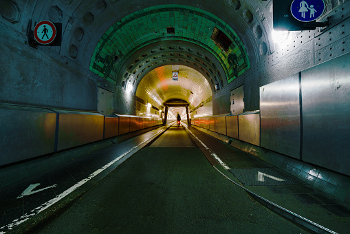 Inside of the highway tunnel