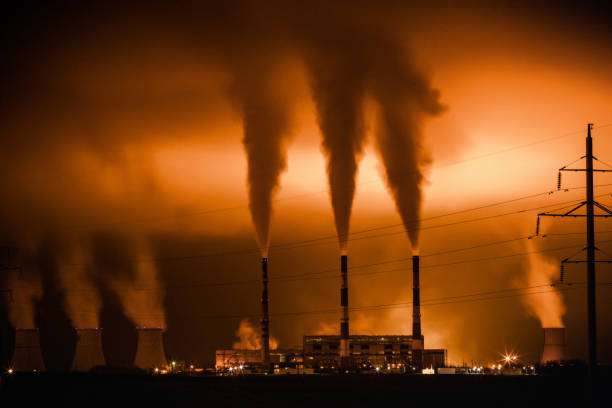 istock view of the power station at night. 939283920
