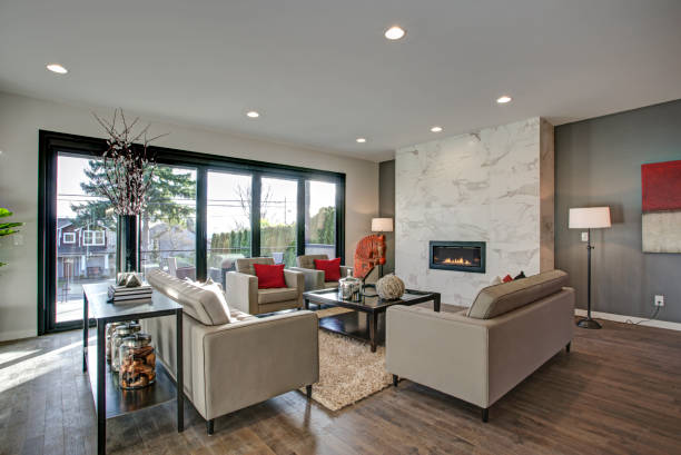 istock Spacious Living room interior in neutral tones. 939287552